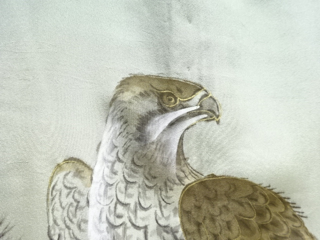 JAPANESE KIMONO / ANTIQUE EAGLE PATTERN MENS JUBAN